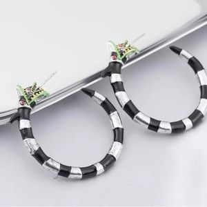 Beetlejuice sandworm hoop earrings